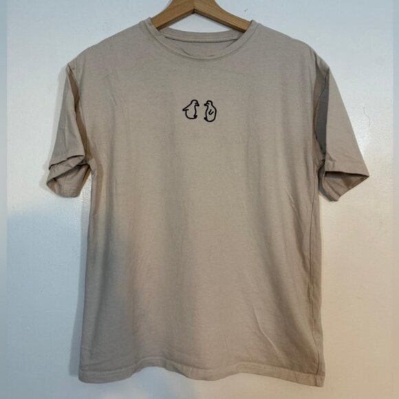 Beige Penguin Embroidery Graphic Tee - Size S - Picture 2 of 8